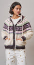 Alpine Fair Isle Hooded Cardigan in Ivory - Women's Cardigans & Shrugs | Urban Daizy