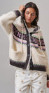 Alpine Fair Isle Hooded Cardigan in Ivory - Women's Cardigans & Shrugs | Urban Daizy