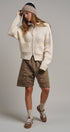 Harbor Ease Ribbed Zip Cardigan in Ivory - Women's Cardigans & Shrugs | Urban Daizy