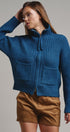 Harbor Ease Ribbed Zip Cardigan in Teal - Women's Cardigans & Shrugs | Urban Daizy