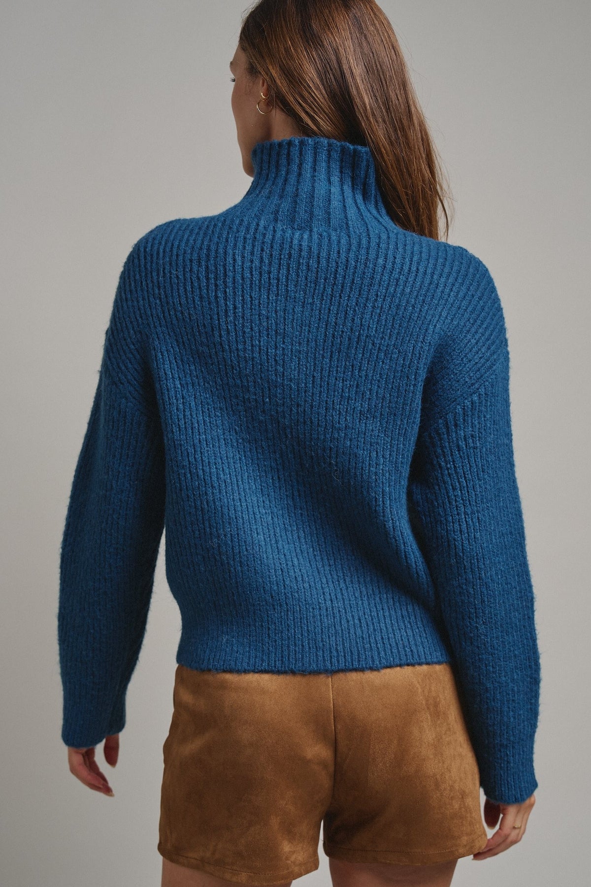 Harbor Ease Ribbed Zip Cardigan in Teal - Women's Cardigans & Shrugs | Urban Daizy