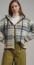Snowfall Fair Isle Hooded Cardigan in Grey/navy - Women's Cardigans & Shrugs | Urban Daizy