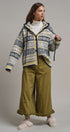 Snowfall Fair Isle Hooded Cardigan in Grey/navy - Women's Cardigans & Shrugs | Urban Daizy