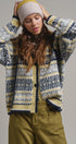 Snowfall Fair Isle Hooded Cardigan in Grey/navy - Women's Cardigans & Shrugs | Urban Daizy