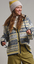 Snowfall Fair Isle Hooded Cardigan in Grey/navy - Women's Cardigans & Shrugs | Urban Daizy