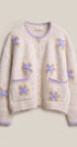 Petal Patch Brushed Knit Cardigan in Oatmeal - Women's Sweaters | Urban Daizy