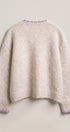Petal Patch Brushed Knit Cardigan in Oatmeal - Women's Sweaters | Urban Daizy