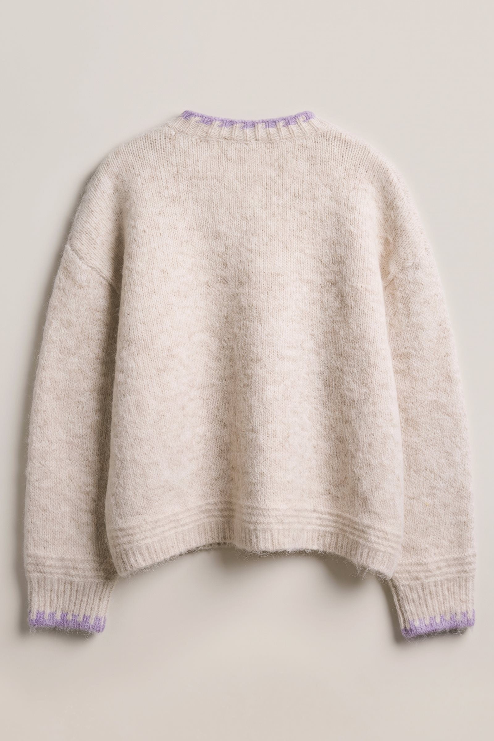 Petal Patch Brushed Knit Cardigan in Oatmeal - Women's Sweaters | Urban Daizy