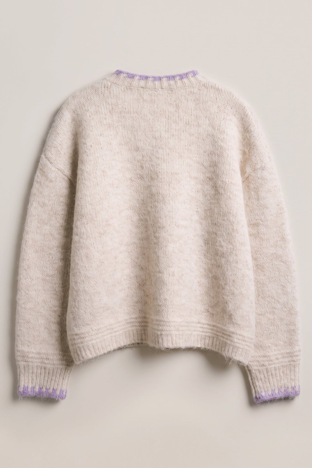 Petal Patch Brushed Knit Cardigan in Oatmeal - Women's Sweaters | Urban Daizy
