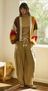 Retro Sunset Colorblock Cardigan in Brown/mustard - Women's Cardigans & Shrugs | Urban Daizy