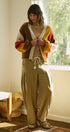 Retro Sunset Colorblock Cardigan in Brown/mustard - Women's Cardigans & Shrugs | Urban Daizy