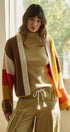 Retro Sunset Colorblock Cardigan in Brown/mustard - Women's Cardigans & Shrugs | Urban Daizy