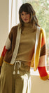 Retro Sunset Colorblock Cardigan in Brown/mustard - Women's Cardigans & Shrugs | Urban Daizy