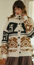Hearthside Geo Knit Cardigan in Ivory Camel - Women's Cardigans & Shrugs | Urban Daizy