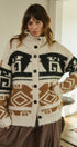 Hearthside Geo Knit Cardigan in Ivory Camel - Women's Cardigans & Shrugs | Urban Daizy