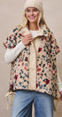 Ditsy Floral Sherpa Vest With Bow Hem Detail in Print - Women's Vests | Urban Daizy
