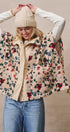 Ditsy Floral Sherpa Vest With Bow Hem Detail in Print - Women's Vests | Urban Daizy