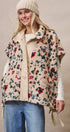 Ditsy Floral Sherpa Vest With Bow Hem Detail in Print - Women's Vests | Urban Daizy