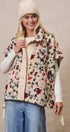 Ditsy Floral Sherpa Vest With Bow Hem Detail in Print - Women's Vests | Urban Daizy