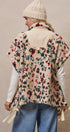 Ditsy Floral Sherpa Vest With Bow Hem Detail in Print - Women's Vests | Urban Daizy