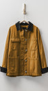 Oversized Contrast Collar Cotton Chore Jacket in Red - Women's Jackets & Blazers | Urban Daizy