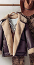 Oversized Faux Shearling Aviator Jacket in Brown - Women's Jackets & Blazers | Urban Daizy