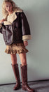 Oversized Faux Shearling Aviator Jacket in Brown - Women's Jackets & Blazers | Urban Daizy