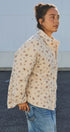 Floral Quilted Button-Down Cotton Shacket in Taupe	 - Women's Jackets & Outerwear | Urban Daizy