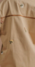 Floral Embroidered Cotton Shirt Jacket in Taupe	 - Women's Jackets & Outerwear | Urban Daizy