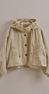 Cropped Hooded Utility Jacket with Button Front in Khaki - Women's Jackets & Outerwear | Urban Daizy