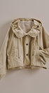 Cropped Hooded Utility Jacket with Button Front in Khaki - Women's Jackets & Outerwear | Urban Daizy