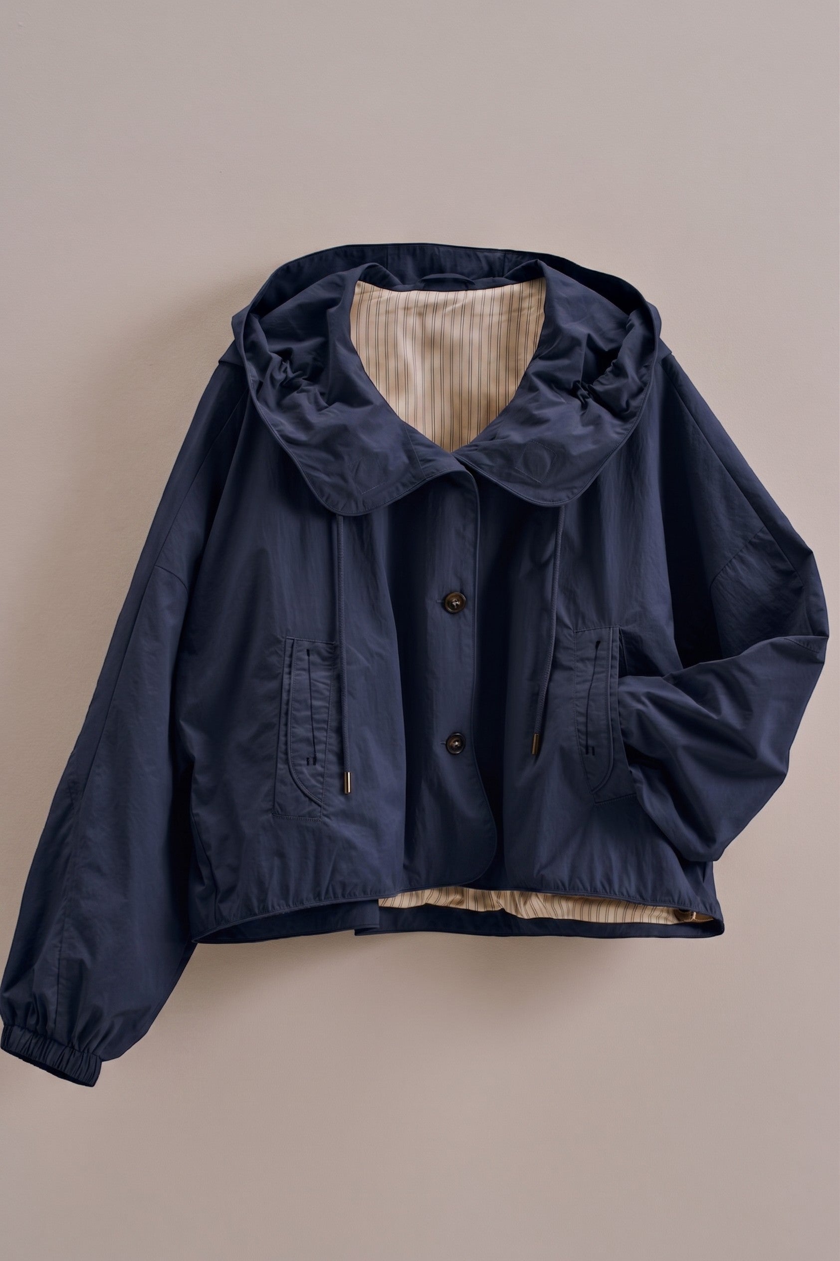 Cropped Hooded Utility Jacket with Button Front in Nany - Women's Jackets & Outerwear | Urban Daizy