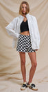 Eyelet Trim Drawstring Zip-Up Jacket in White - Women's Jackets & Outerwear | Urban Daizy
