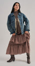 Embroidered Western Cowgirl Denim Trucker Jacket in Denim - Women's Jackets & Blazers | Urban Daizy