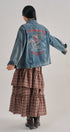 Embroidered Western Cowgirl Denim Trucker Jacket in Denim - Women's Jackets & Blazers | Urban Daizy