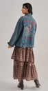 Embroidered Western Cowgirl Denim Trucker Jacket in Denim - Women's Jackets & Blazers | Urban Daizy