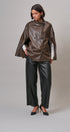 Boulevard Faux Leather Cape Jacket in Brown - Women's Capes & Ponchos | Urban Daizy