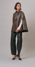 Boulevard Faux Leather Cape Jacket in Brown - Women's Capes & Ponchos | Urban Daizy