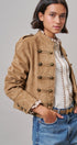 Napoleon Double-Breasted Faux Suede Jacket in Black - Women's Jackets & Blazers | Urban Daizy
