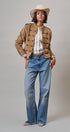 Napoleon Double-Breasted Faux Suede Jacket in Camel - Women's Jackets & Blazers | Urban Daizy