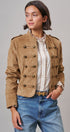 Napoleon Double-Breasted Faux Suede Jacket in Camel - Women's Jackets & Blazers | Urban Daizy