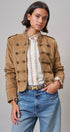 Napoleon Double-Breasted Faux Suede Jacket in Camel - Women's Jackets & Blazers | Urban Daizy