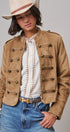 Napoleon Double-Breasted Faux Suede Jacket in Camel - Women's Jackets & Blazers | Urban Daizy