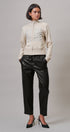 Military Band Glitter Trim Zip-Up Sweatshirt Jacket in Khaki - Women's Jackets & Blazers | Urban Daizy