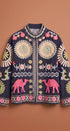 Suzani Embroidered Corduroy Jacket in Navy - Women's Jackets & Blazers | Urban Daizy