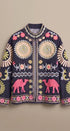 Suzani Embroidered Corduroy Jacket in Navy - Women's Jackets & Blazers | Urban Daizy