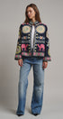 Suzani Embroidered Corduroy Jacket in Navy - Women's Jackets & Blazers | Urban Daizy