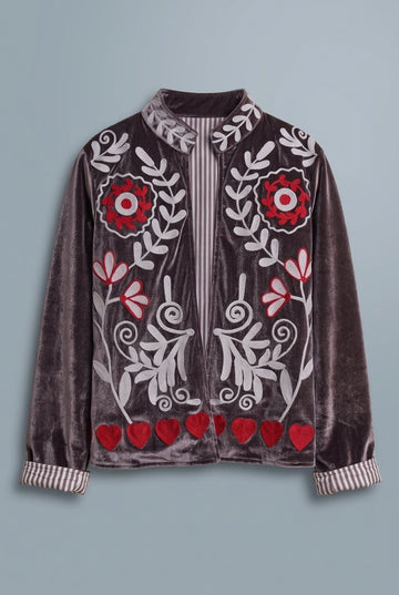 Heirloom Embroidered Velvet Jacket