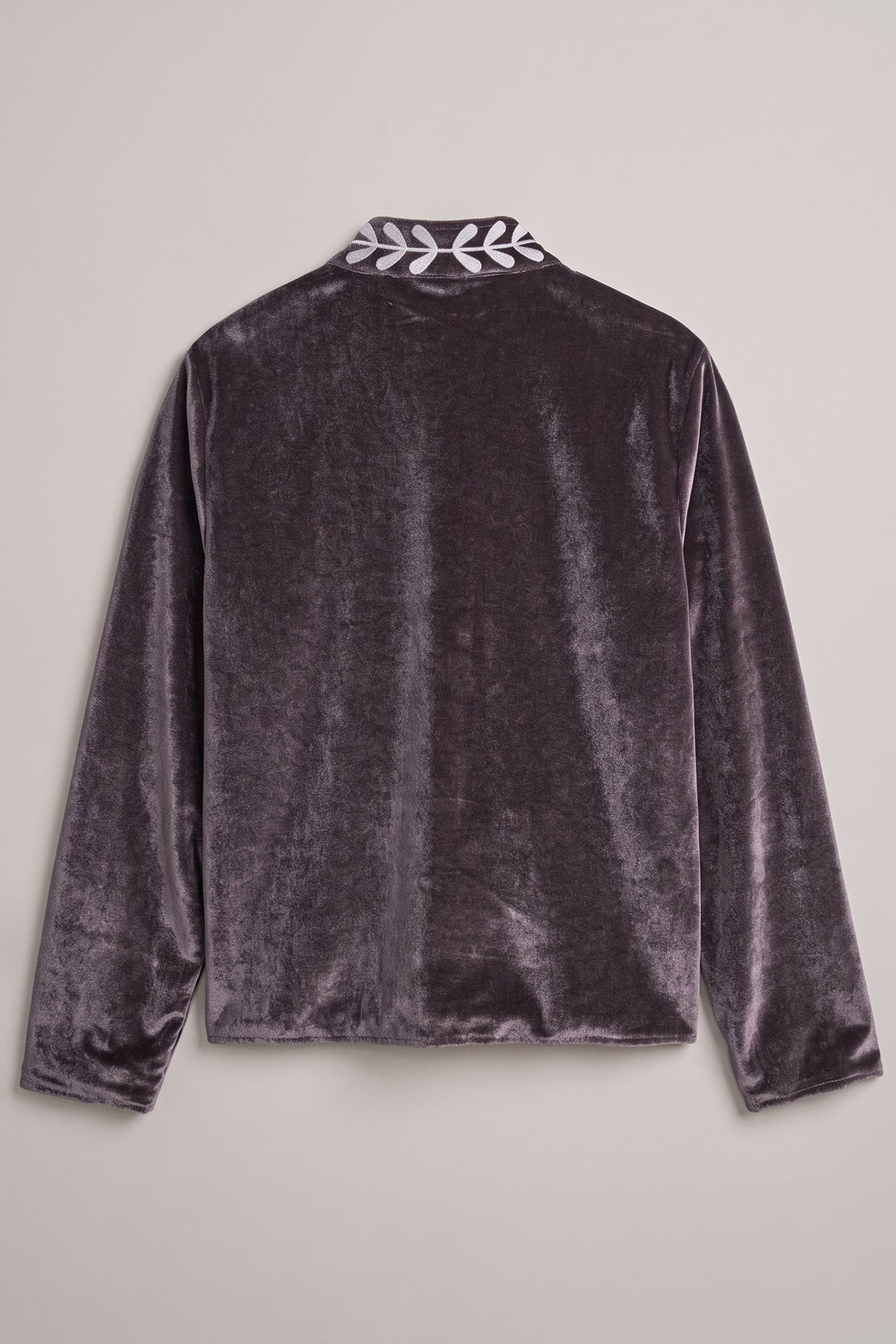 Heirloom Embroidered Velvet Jacket in Grey - Women's Jackets & Blazers | Urban Daizy