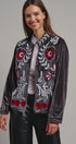 Heirloom Embroidered Velvet Jacket in Grey - Women's Jackets & Blazers | Urban Daizy